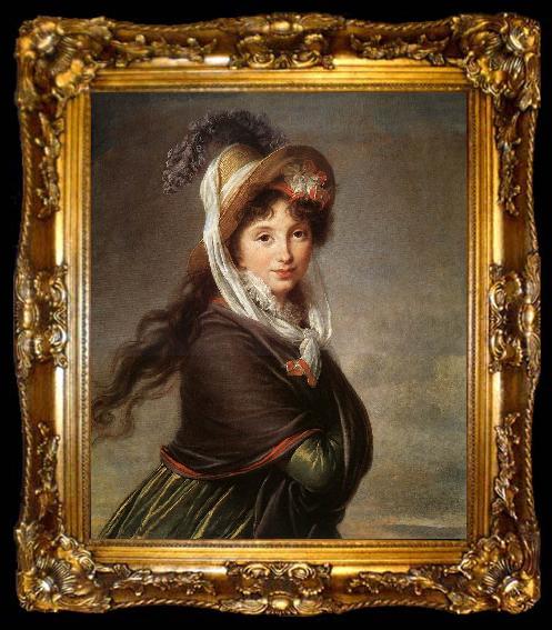 framed  VIGEE-LEBRUN, Elisabeth Portrait of a Young Woman et, ta009-2
